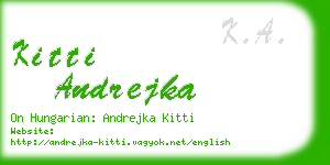 kitti andrejka business card